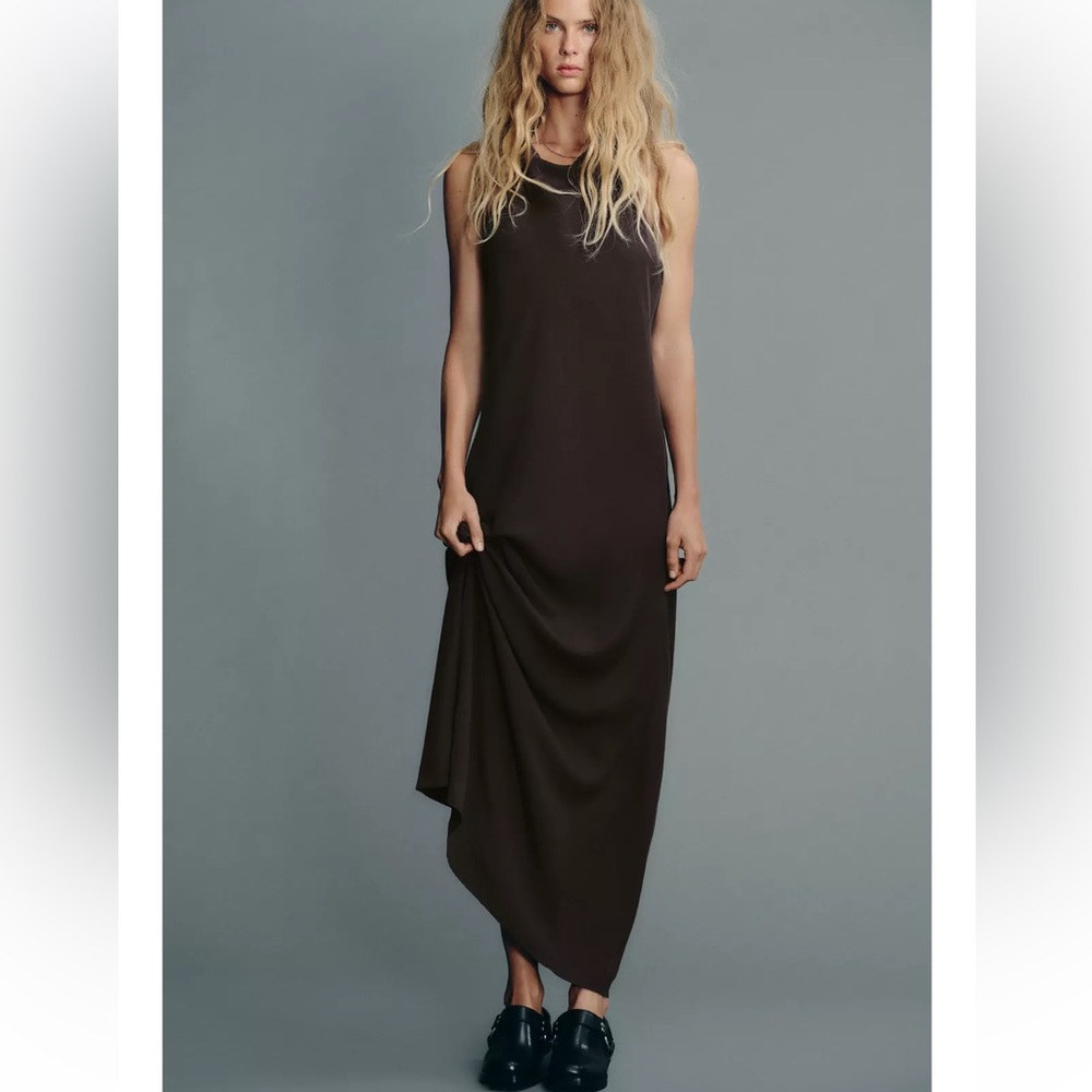 Zara Cream and Black Maxi Dress